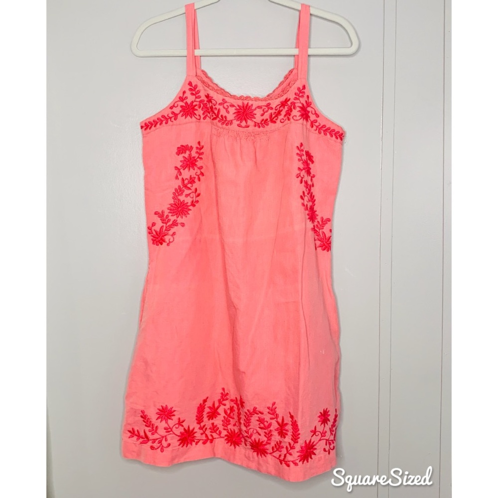 Lucky Brand Embroidered Linen Dress M